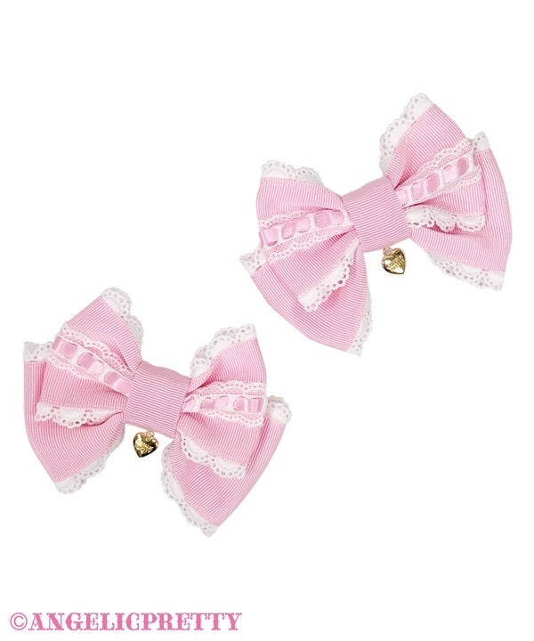 Dress-up Ladder Lace Ribbon Clip Set by Angelic Pretty