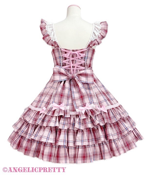 Angelic Pretty Cute Heartジャンパースカート(タータン) Cute Heart JSK (Tartan) by Angelic Pretty