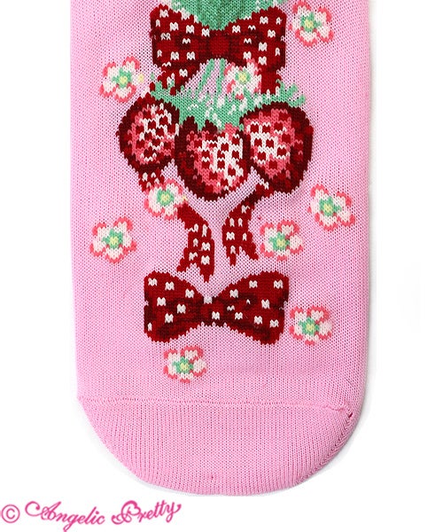 Strawberry Doll Crew Length Socks by Angelic Pretty