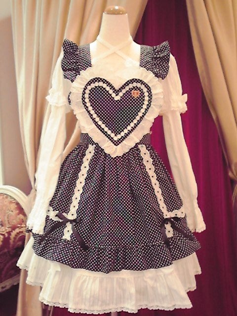 ハートエプロン Polka Dot Heart Apron by Baby, the Stars Shine Bright