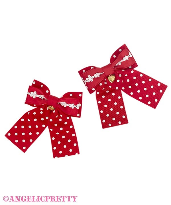 Sweet Dot Ribbon Clip Set by Angelic Pretty