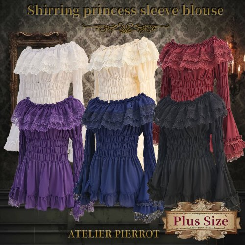 トップス ATELIER PIERROT princess sleeve blouse Shirring Princess Sleeve Blouse (Plus Size) by Atelier Pierrot
