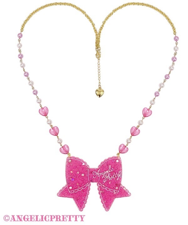Glitter Ribbon Necklace (2024) by Angelic Pretty