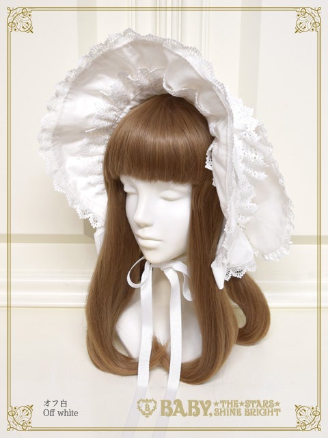 BABY, THE STARS SHINE BRIGHTうさみみボンネット 黒白 Bunny Ear Bonnet (2022 2nd release) by Baby, the Stars Shine Bright