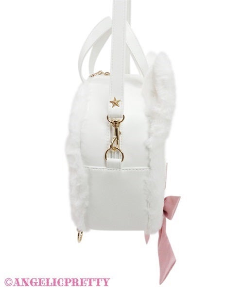 アンジェリックピリティMilk Catフェイス3-wayバッグ・白 Milk Cat Face 3-way Bag by Angelic Pretty