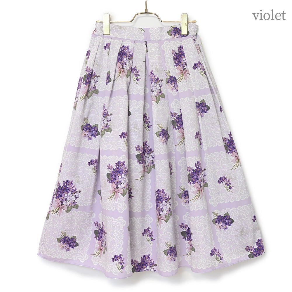 Violet Lace Tuck Skirt by Melody BasKet