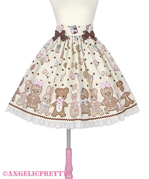 Nakayoshi Ginger Cookie Skirt by Angelic Pretty