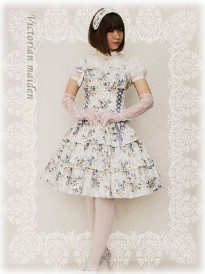 Rococo Bouquet Low-Waist JSK by Victorian Maiden