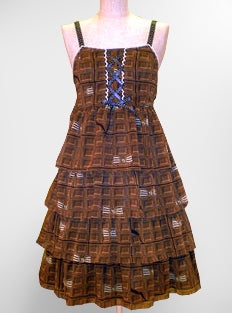Chocolate & Ribbon Sleeveless Print OP by Emily Temple Cute