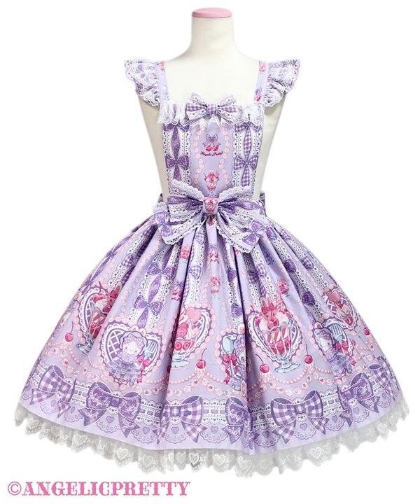 Bunny Ribbon Parfaiteria Apron Style Skirt by Angelic Pretty