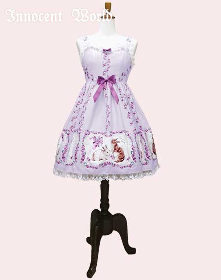 White and Brown Rabbit High Waist JSK by Innocent World