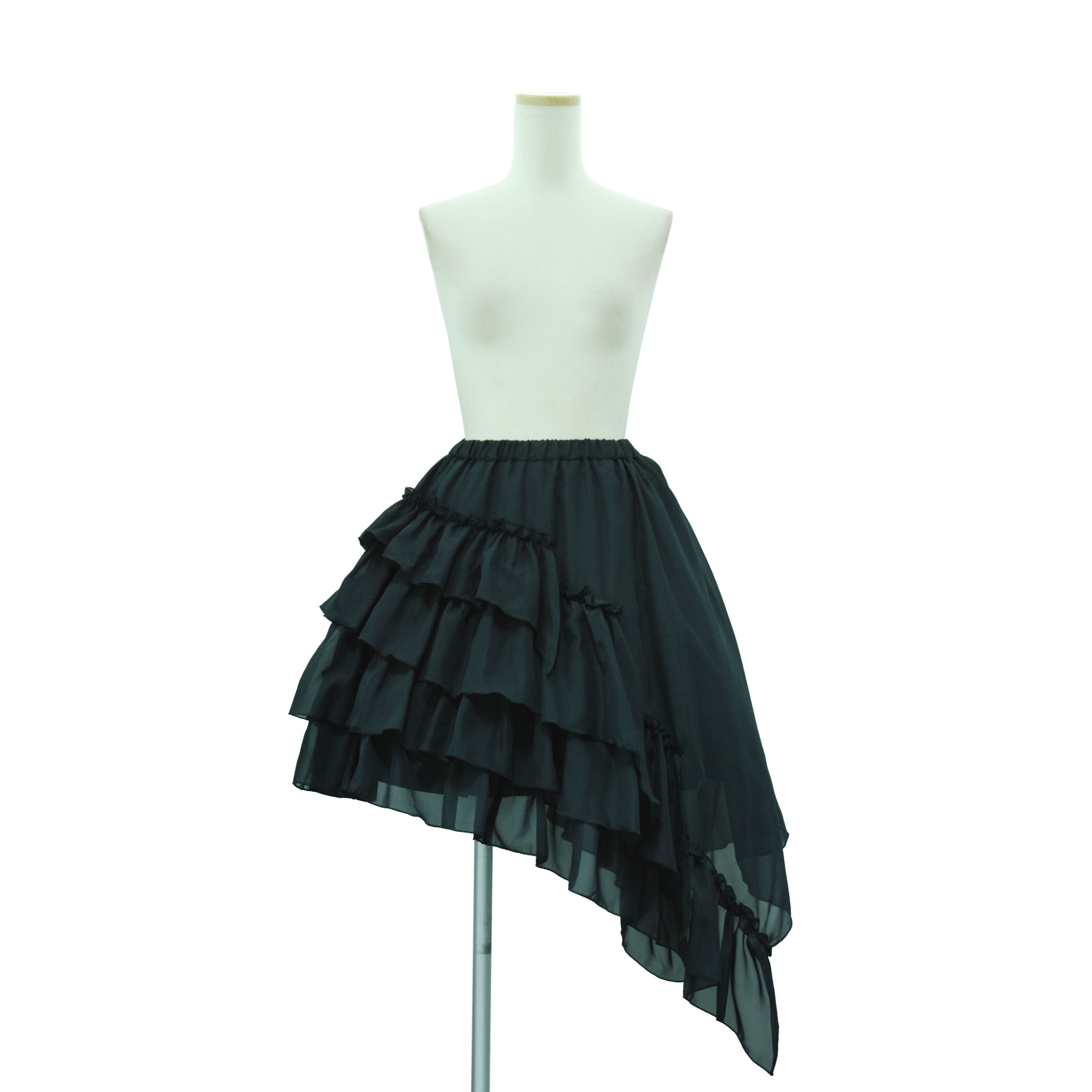 Sheglit アシンメトリーフリルスカート グレー Asymmetric Frill Skirt by Sheglit