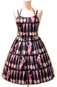 Spoon and Fork Print Waist Ribbon JSK by Emily Temple Cute