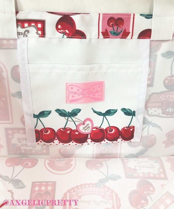 Cherry Jam Label Tote Bag by Angelic Pretty