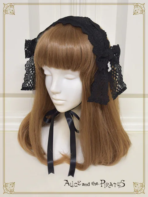 東*風様 【新品】[尾州ロリィタ] Alice型OPラピスラズリ（黒レース） Violina Headdress by Alice and the Pirates
