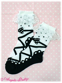 Toe Shoes Crew Length Socks by Angelic Pretty