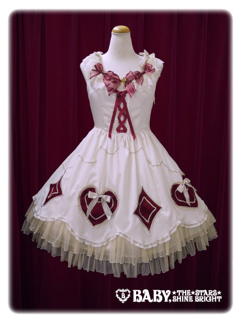 週末SALE♡BABY♡時計うさぎのHEART TRUMP JSKサックス White Rabbit's HEART TRUMP JSK by Baby, the Stars Shine Bright