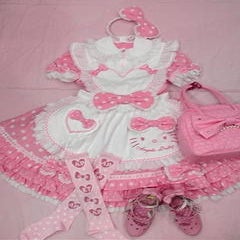 ワンピース angelic pretty KAWAII Kitty Set ae30de00-0106-50a2-83be-