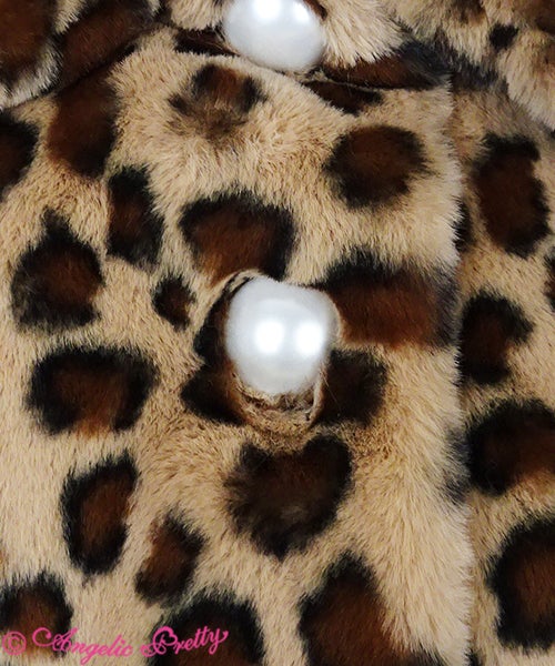 Lady Leopard Fur Short Coat by Angelic Pretty