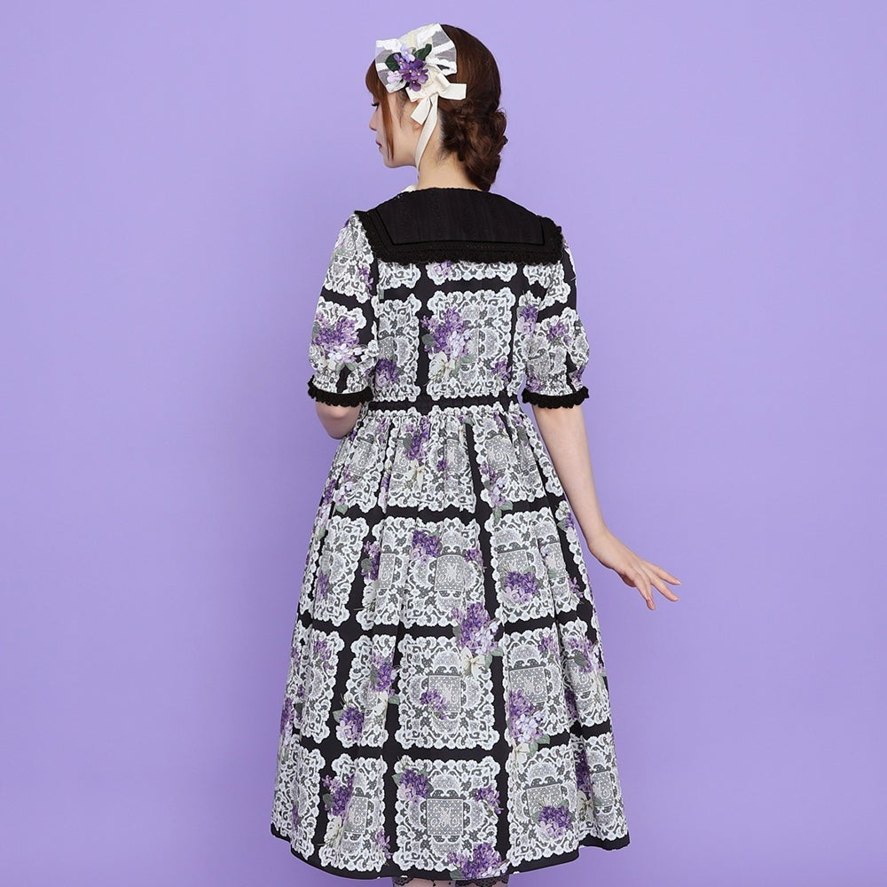 Violet Lace Square Collar OP (2025) by Melody BasKet