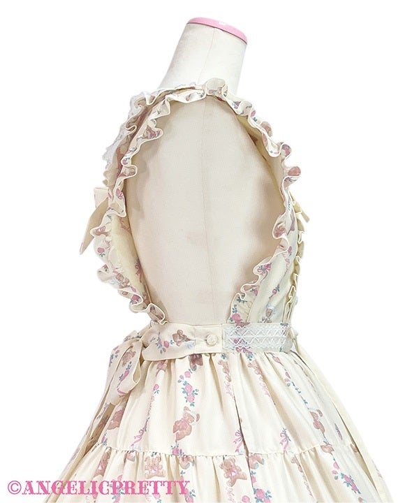 Dreaming Tiny Bear Apron-Style Tiered Skirt by Angelic Pretty