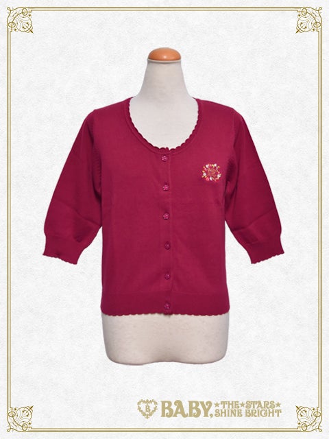 Strawberry Embroidery Half Length Sleeve Cardigan by Baby, the
