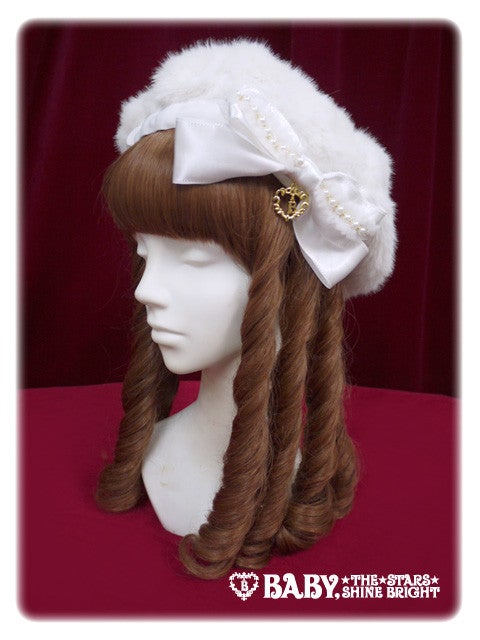 BABY,THE STARS SHINE BRIGHT プリンセスリボンベレー Ribbon Fur Beret by Baby, the Stars Shine Bright