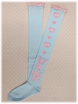 Angelic Pretty　おめかしバニーちゃんハイソックス Nakayoshi Bunny OTKs by Angelic Pretty