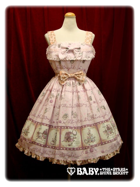 ベイビーザスターズシャインブライトねこラプソディー柄Parisジャンパースカート Kitty Kitty Rhapsody Paris JSK by Baby, the Stars Shine Bright