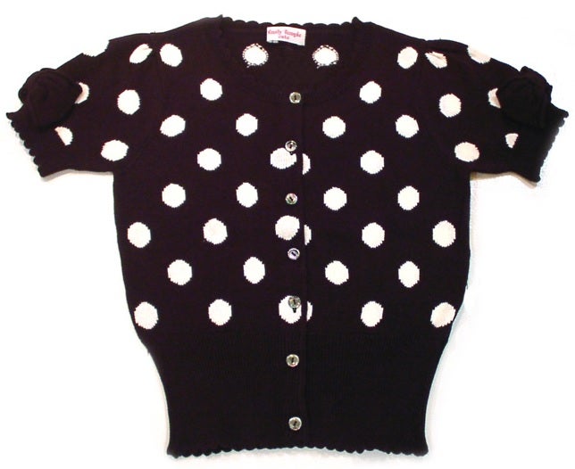Emily Temple cute ドットリボン カーディガン Polka Dot Short Sleeve Knit Cardigan by Emily Temple Cute