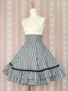 Regimental Stripe Bustle Skirt by Victorian Maiden