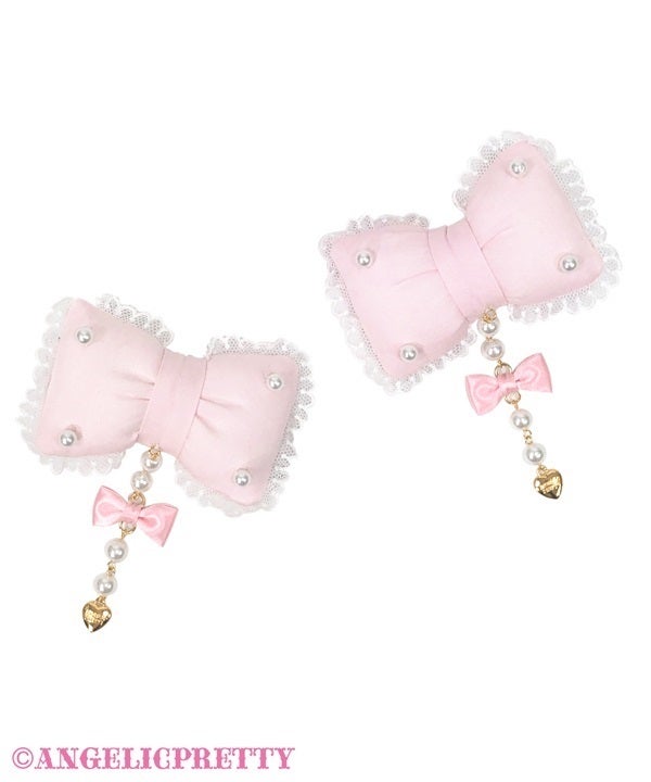 DreamyぷくぷくRibbonクリップSet ピンク Dreamy Pukupuku Bow Clip Set by Angelic Pretty