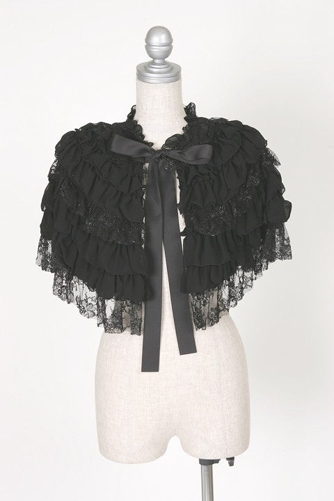 VISIBLE REIKO MATSUYAMA フード付きフリルケープ Frilled Cape by Black Peace Now