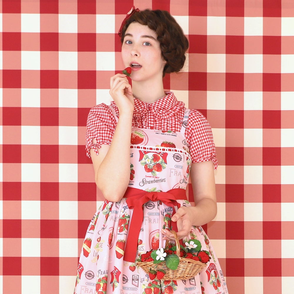 サ*ラ様 Emily Temple cute フルーツ柄 ジャンスカ Vintage Strawberry JSK by Emily Temple Cute