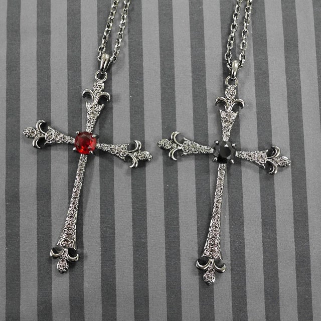 Large Lily Cross Necklace by Miho Matsuda