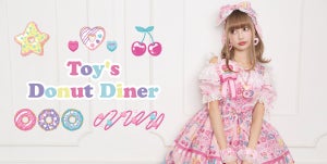 Toy's Donut Diner Apron Dress Set by Angelic Pretty Toy's Donut Diner Apron Dress Set by Angelic Pretty