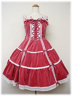 Velveteen Shoulder Ribbon JSK (2005) by Angelic Pretty