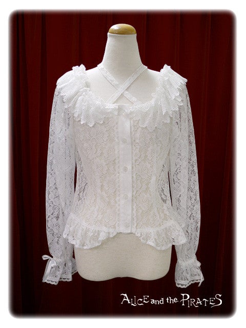 トップス Alice shirring tops ivory Lace Shirring Blouse by Alice and the Pirates