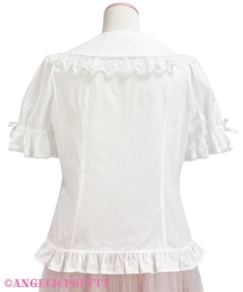 ハートレース半袖ブラウス　Angelic Pretty Heart Lace Short Sleeve Blouse by Angelic Pretty