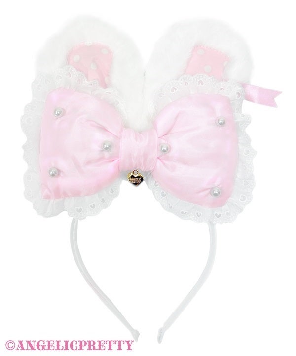 Pukupuku Ribbon Lyrical Bunny Headband by Angelic Pretty
