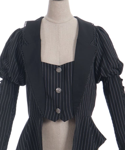 Chalmiere ~ Striped Lace-Up Jacket by Axes Femme