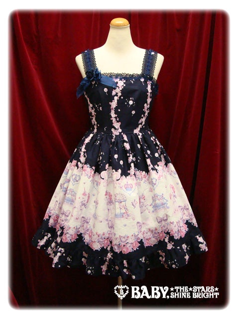 Unico ♥ in Bloomland柄スカラップジャンパースカート c0a6f891-47b7-52b1-9506-