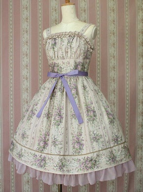 Stripe Rose Ribbon JSK by Victorian Maiden