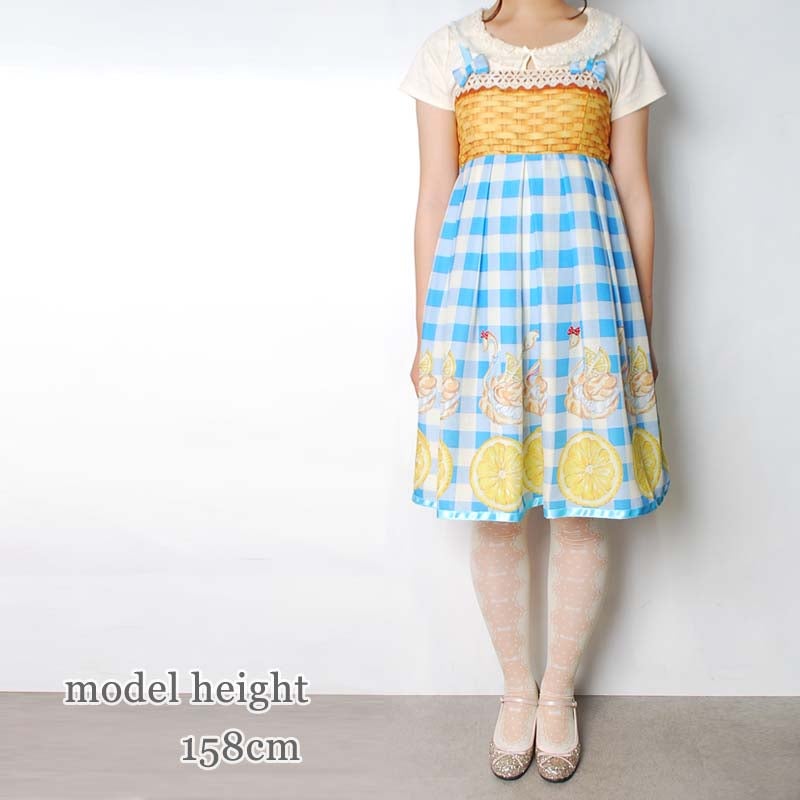 エルフ・モール◆Emily Temple cute 水玉リボン王冠スワン LEMON Swan Puff Ribbon OP by Emily Temple Cute