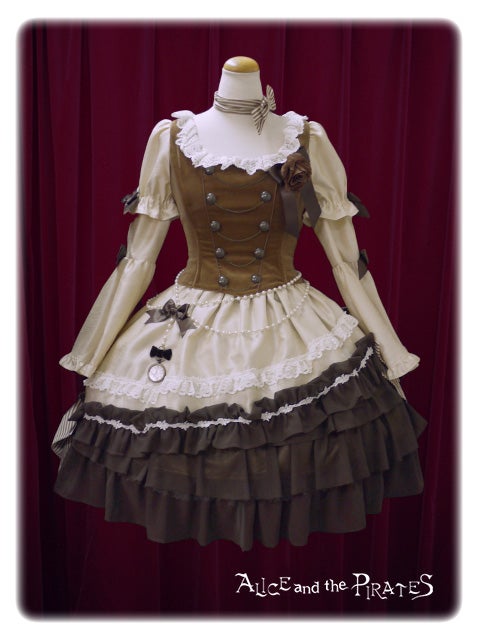 ALICE and the PIRATES ネルラドレス セット ブラウン Milky Rail Train Nella Dress Set by Alice and the Pirates
