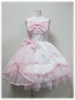 Angelic Pretty Dream Dollジャンパースカート白xピンク Dream Doll JSK by Angelic Pretty