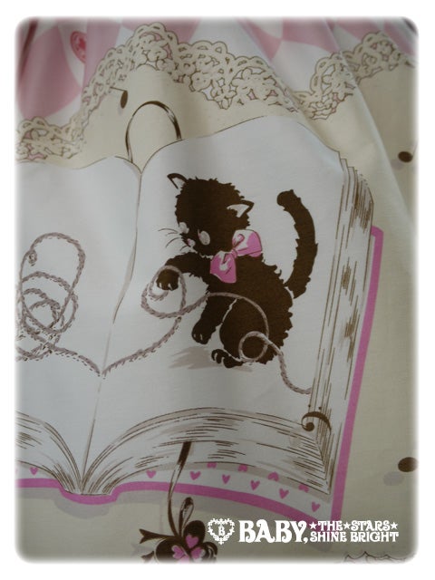 Cute Meowing Friend Alice and Her Black Cat Print JSK by Baby, the