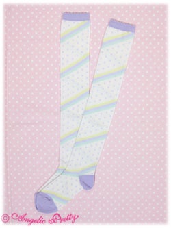 Angelic Pretty★【新品】ラブボーダーオーバーニー Marshmallow Border OTKs (2011) by Angelic Pretty