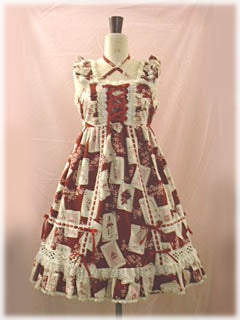BABY, THE STARS〜　トランプアリス柄JSK　茶 Alice Trump Babydoll JSK by Baby, the Stars Shine Bright