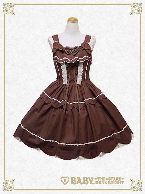 BABY くまちゃんのハートスカラップジャンパースカート JSK ロリィタ Teddy Bear Heart Scallop JSK by Baby, the Stars Shine Bright